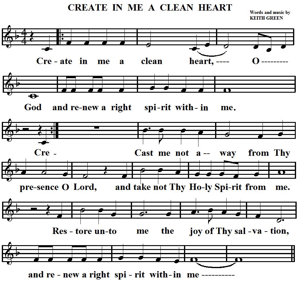 Create in me a clean heart
