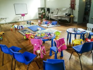 Setup for St. Luke’s play group on Mondays